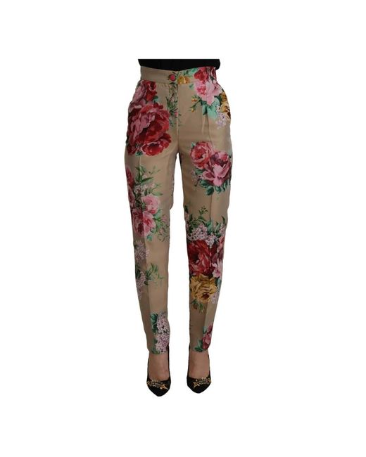 Dolce & Gabbana Red Slim-Fit Trousers