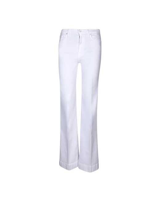 7 For All Mankind White Flared Jeans