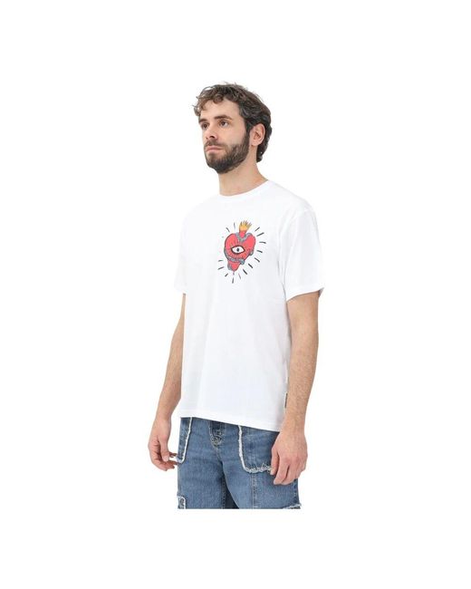 Just Cavalli Weißes t-shirt mit auffälligem design in White für Herren