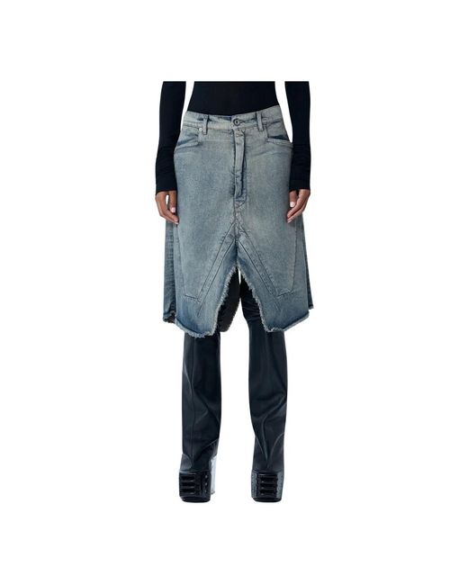 Rick Owens Gray Denim Skirts
