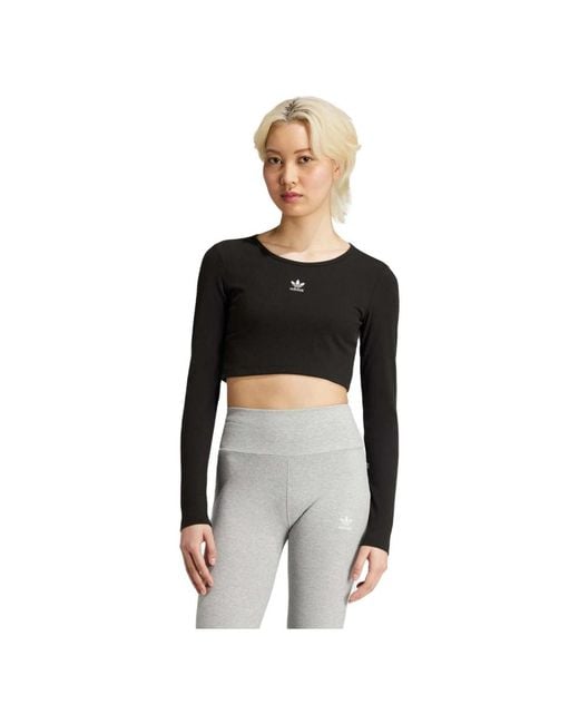 Long Sleeve Tops di Adidas in Black