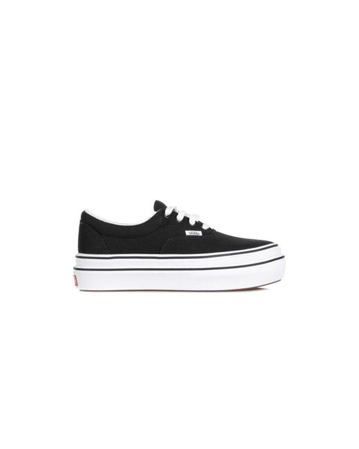 Vans Black Bequemer niedriger schuh schwarz/weiß leinwand