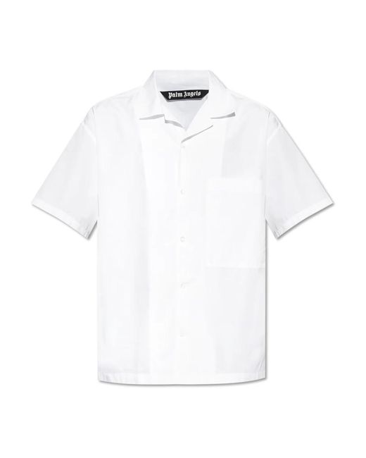 Short Sleeve Shirts di Palm Angels in White da Uomo