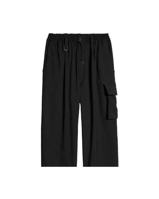 Y-3 Black Straight Trousers for men