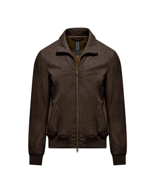 Bomboogie Black Leather Jackets for men