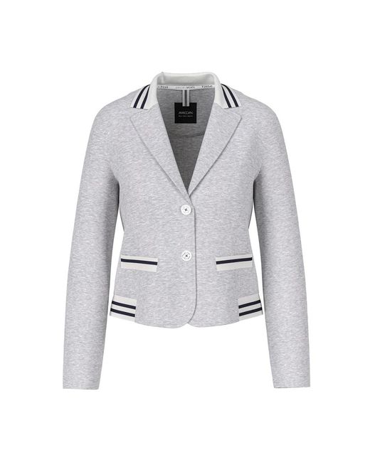 Marc Cain Gestreepte Jersey Blazer in het Gray