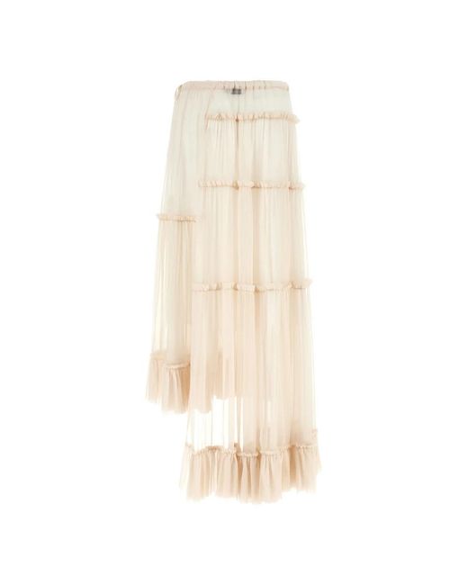 Dries Van Noten Sunia Bis Asymmetrische Maxirok in het Natural