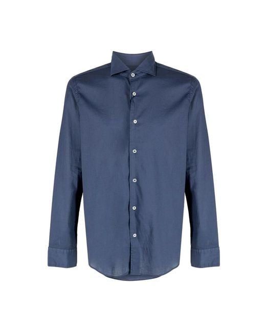 Fedeli Blue Casual Shirts for men