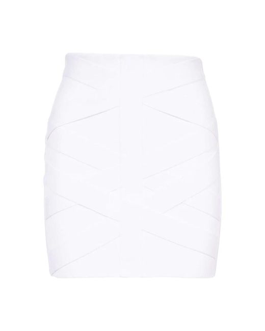 Balmain White Short Skirts