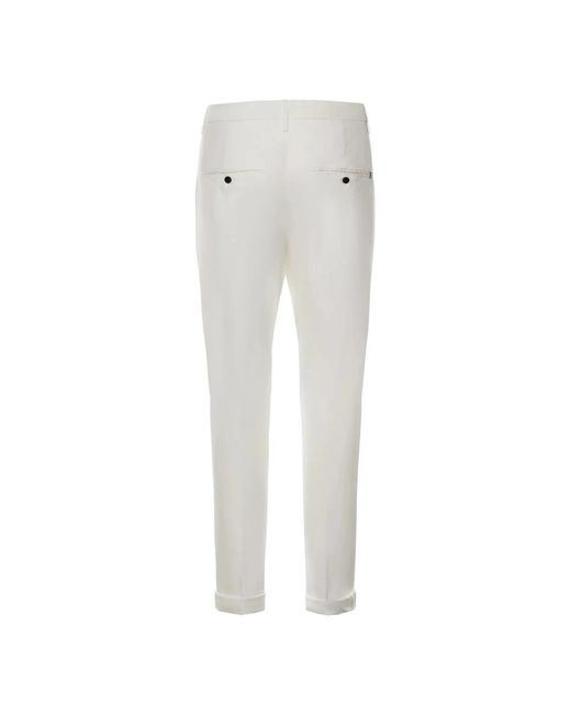 Dondup White Slim-Fit Trousers for men