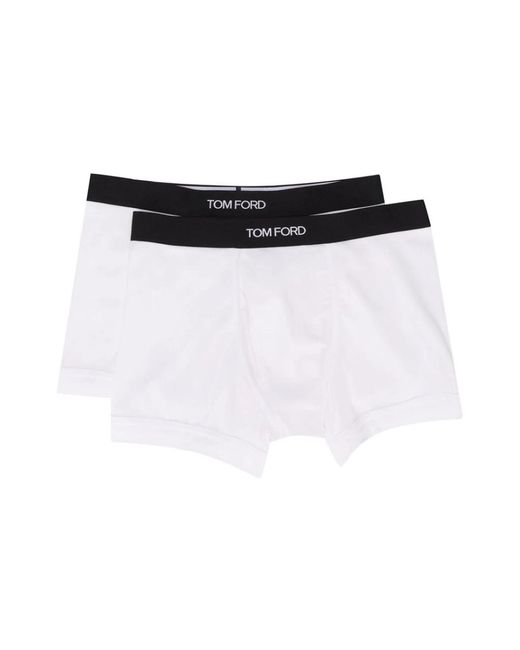 Tom Ford Ondergoed ,Wit ,Katoen Witte Katoenen Logotailleband Boxershorts in het White voor heren