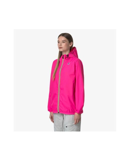 K-Way Jassen ,Roze ,Klassieke Windbreaker Jas in het Pink