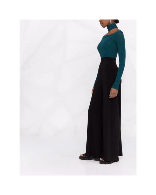 Norma Kamali Black Wide Trousers