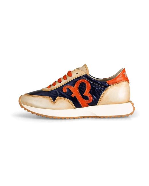 Felmini Schoenen ,Veelkleurig ,Leer Versão Sneakers Met Veters in het Multicolor