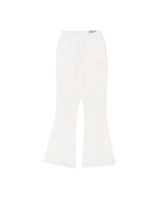 PUMA Broeken ,Wit ,Katoen Flared Lichtgewicht Trainingsbroek Klassiekers in het White