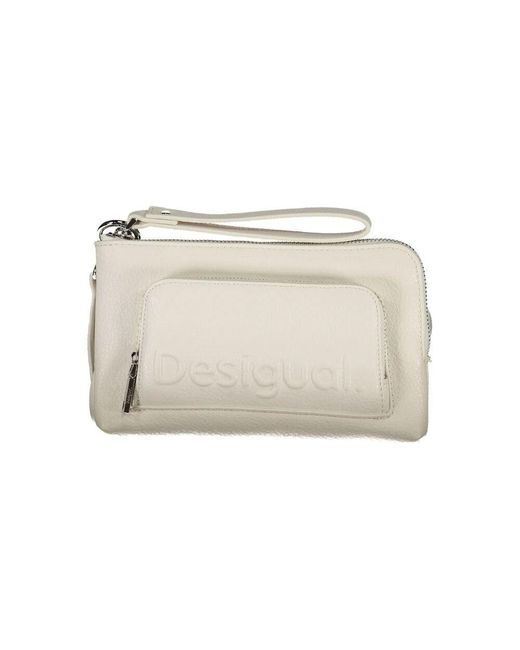 Desigual Natural Weiße Handtasche Mit Verstellbarem Schultergurt