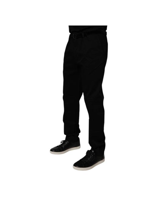 Dolce & Gabbana Black Slim-Fit Trousers for men