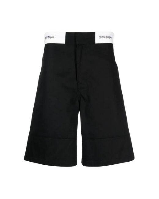 Palm Angels Black Casual Shorts for men