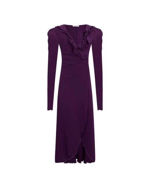 Philosophy Di Lorenzo Serafini Purple Wrap Dresses