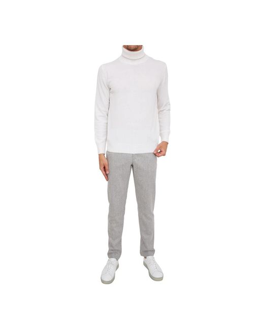 Eleventy Truien & Vesten ,Wit ,Kasjmier Witte Turtle Neck Sweater in het White voor heren