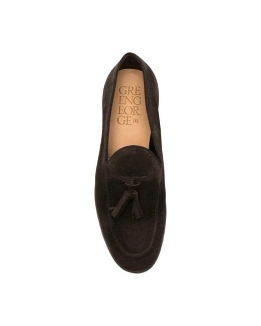Green George Black Loafers for men