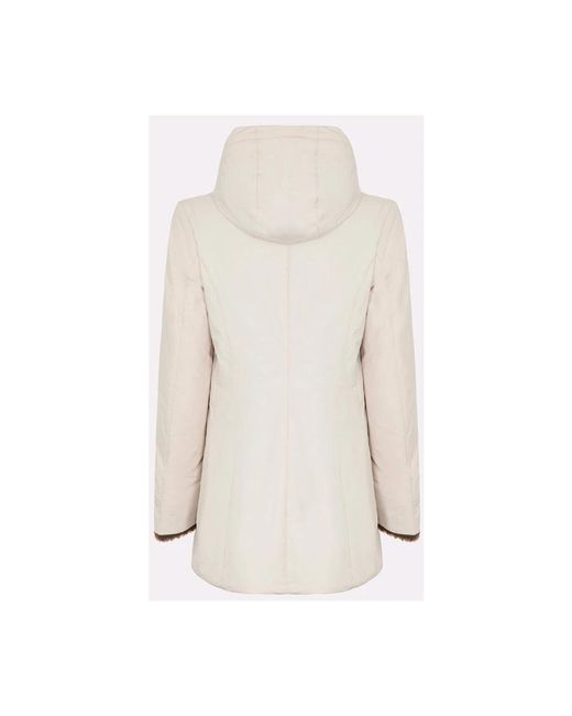 Suns Jassen ,Polyester Omkeerbare Parka Met Nep Bont Voering in het Natural