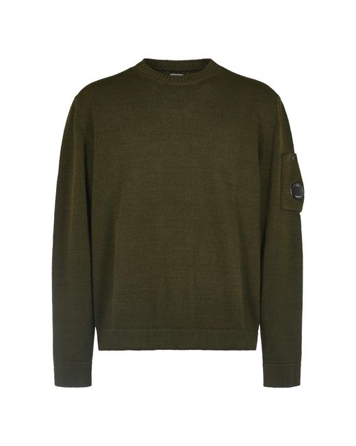C P Company Green Round-Neck Knitwear for men