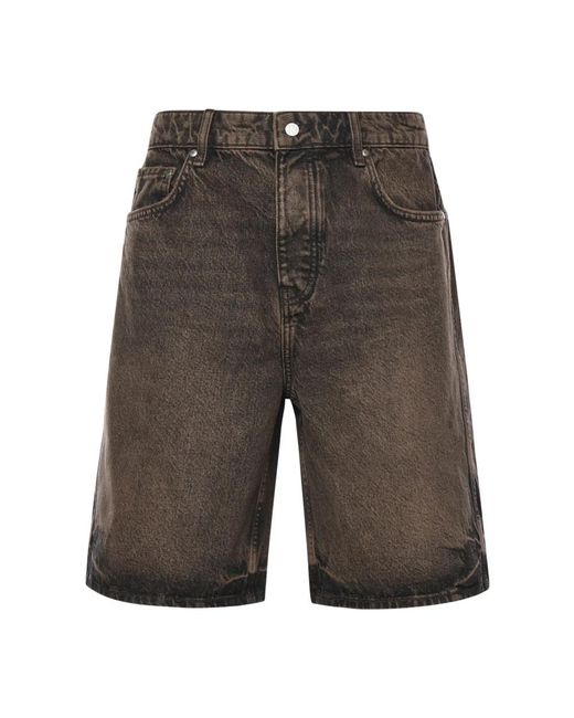 Represent Gray Denim Shorts for men