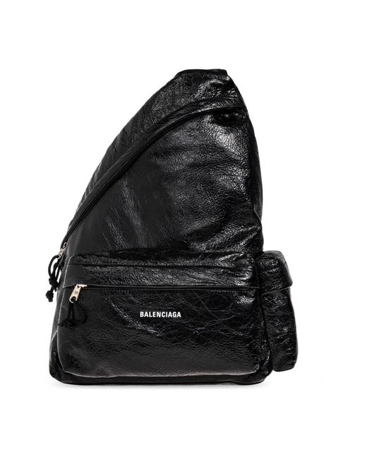 Balenciaga Tassen ,Zwart ,Leer Explorer One-Shoulder Backpack in het Black voor heren
