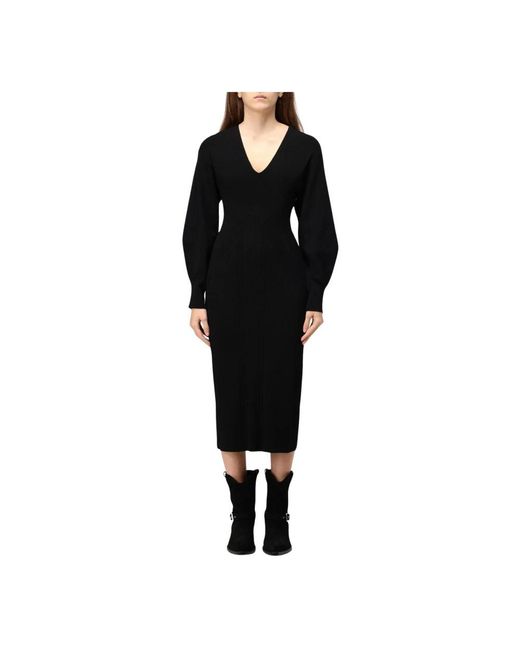 Alberta Ferretti Black Knitted Dresses