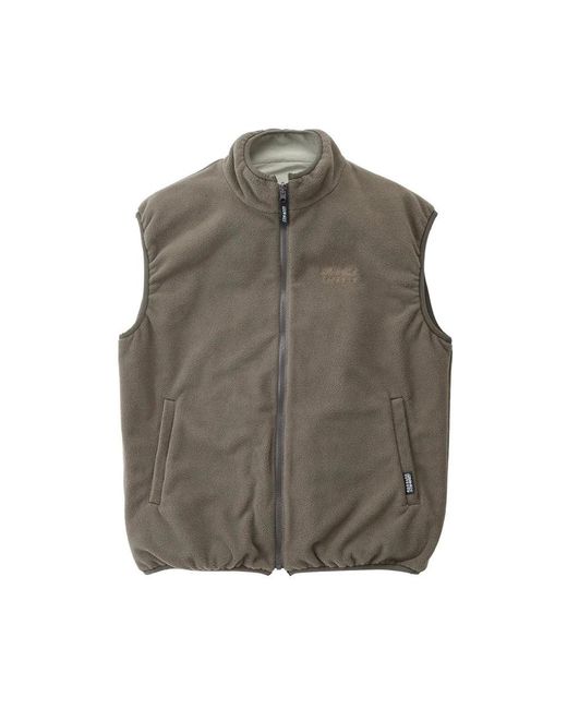 Gramicci Gray Front Logo Reversible Fleece Vest for men