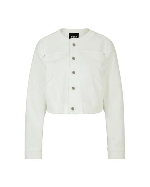 Boss Denim Jacket in het White