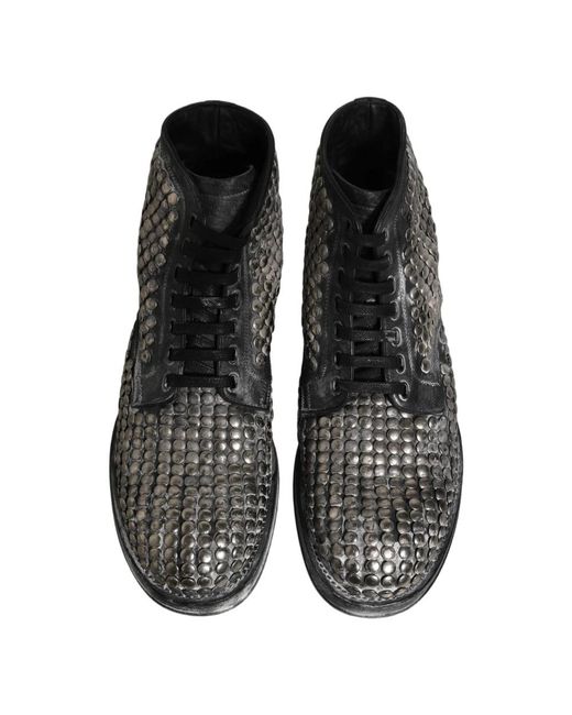 Dolce & Gabbana Black Lace-Up Boots for men