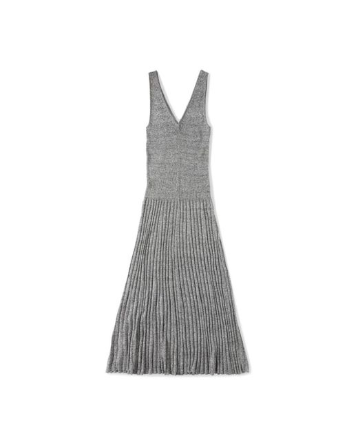 Closed Gray Knitted Dresses