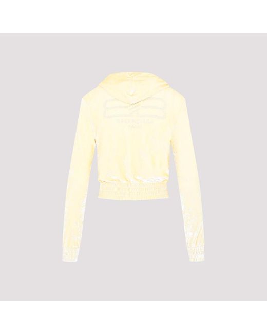 Balenciaga Natural Creme fitted zip-up hoodie