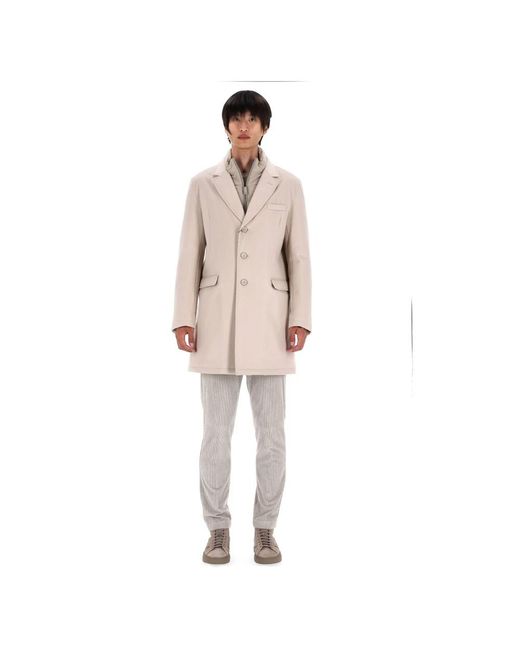 Single-Breasted Coats Herno de hombre de color Natural