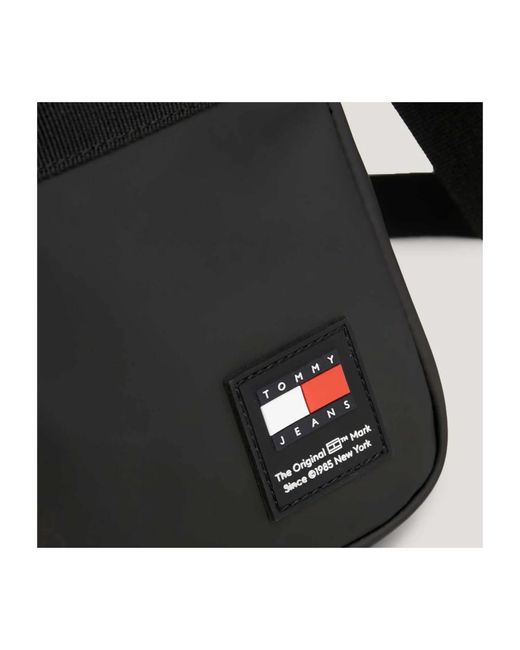 Tommy Hilfiger Schultertasche aus pu-leder mit logo-patch in Black für Herren