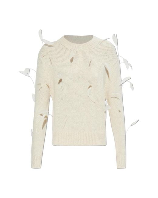 Jil Sander Women's White Round-Neck Knitwear