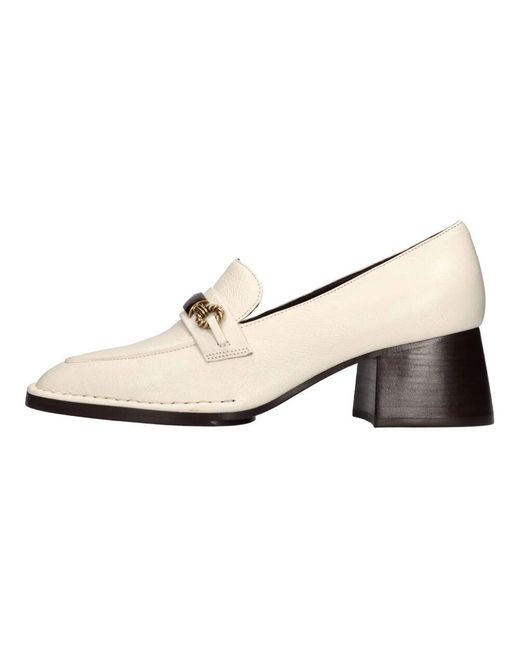 Tory Burch White Flache Schuhe Creme