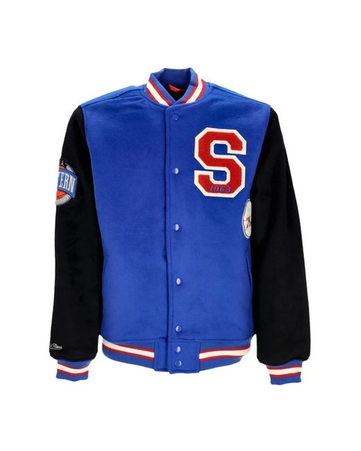 Mitchell & Ness Jassen ,Blauw ,Wol Nba Team Legacy Varsity Jacket in het Blue voor heren