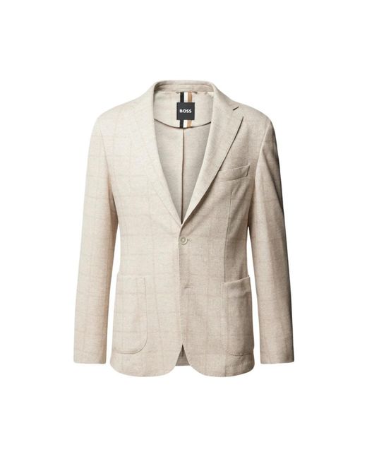 HUGO Jassen ,Wol Elegante Blazer in het Natural voor heren
