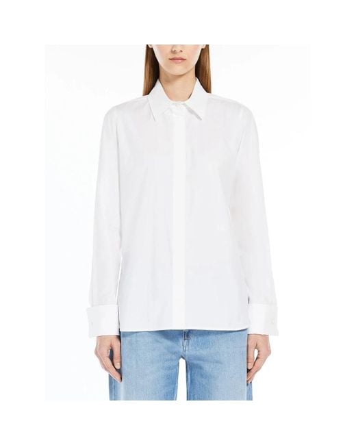 Max Mara Overhemden ,Wit ,Witte Optische Knut Mode Top in het White