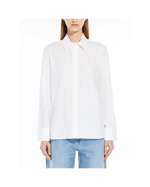 Max Mara Overhemden ,Wit ,Witte Optische Knut Mode Top in het White