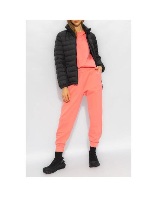 Moncler Broeken ,Roze ,Katoen Trackpants Met Reliëflogo in het Pink