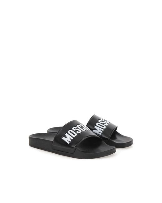 Moschino Black Sliders for men