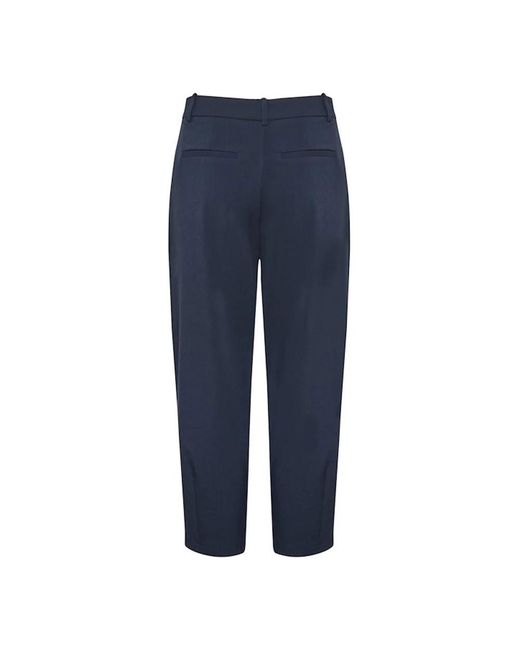 Kaffe Broeken ,Blauw ,Midnight Marine Cropped Broek Suiting in het Blue