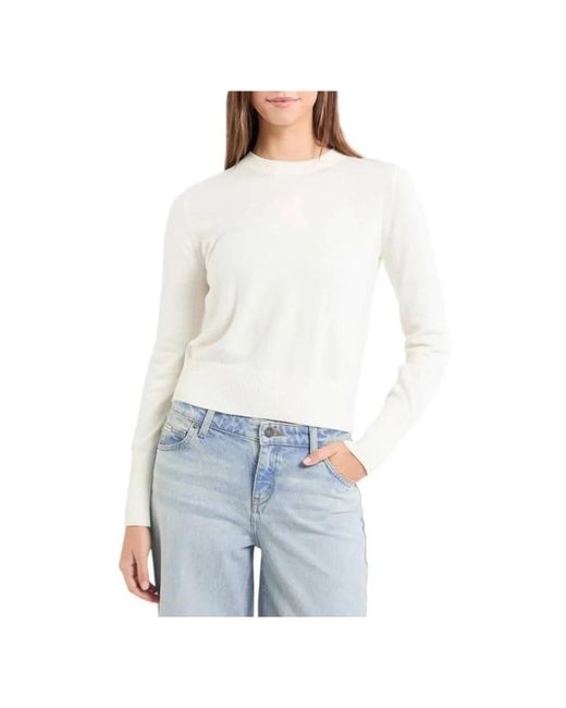 Guess White Round-Neck Knitwear