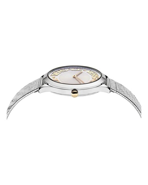 Versace Metallic Versce armbanduhr logo halo 38 mm silber ve2o00422