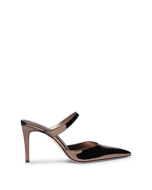 Stuart Weitzman Black Heeled Mules