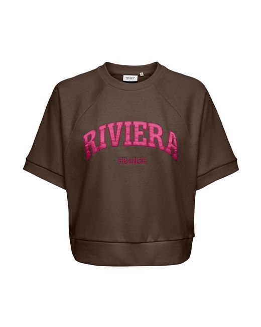 ONLY Tops ,Bruin ,Polyester Top in het Red